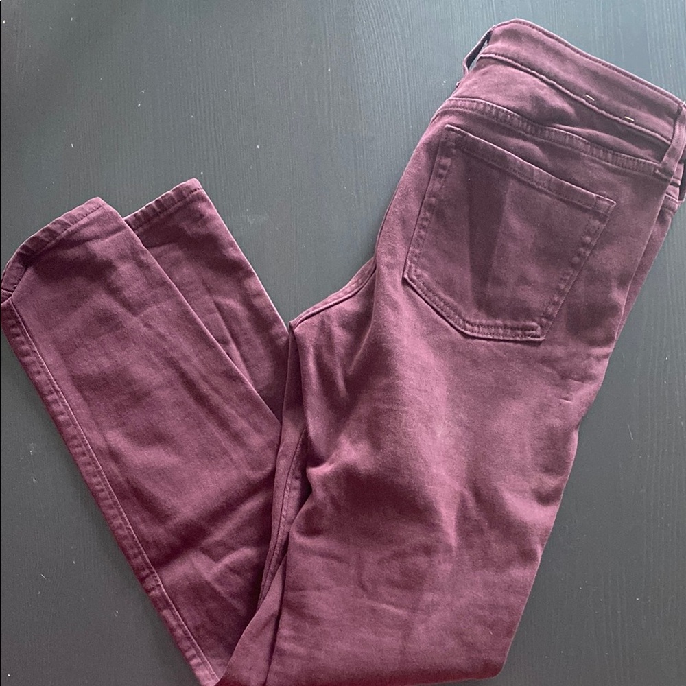 GAP Burgundy Skinny Jeans Full-Length Denim